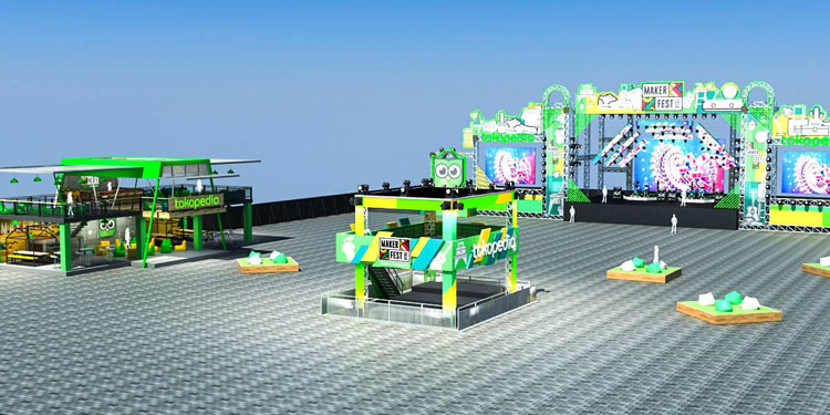 Panggung konser Tokopedia Makerfest 2018